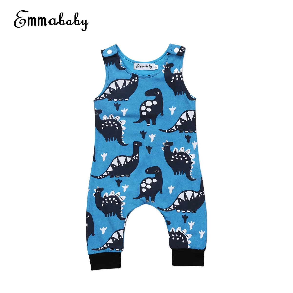 Newborn Kids Baby Boy Dinosaur Romper Sleeveless Baby Jumpsuit Summer