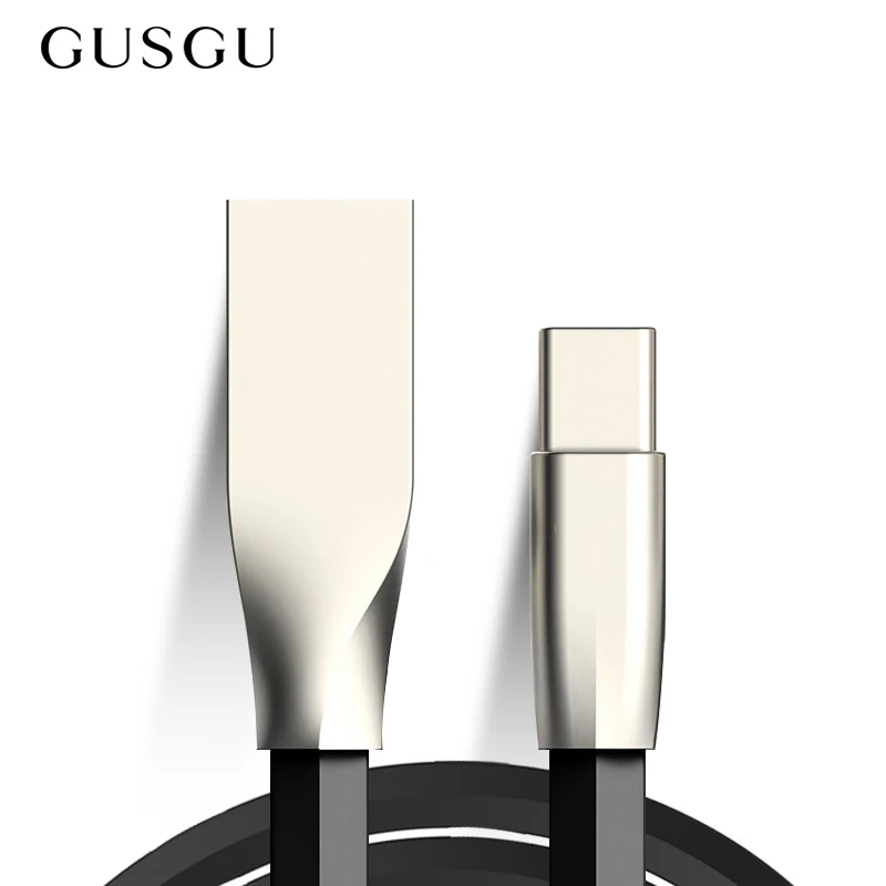 

USB Type C Cable, GUSGU 2.4A Zinc Alloy TPE Type-C USB Cable for Galaxy Fast Charger Cable for Xiaomi for Huawei