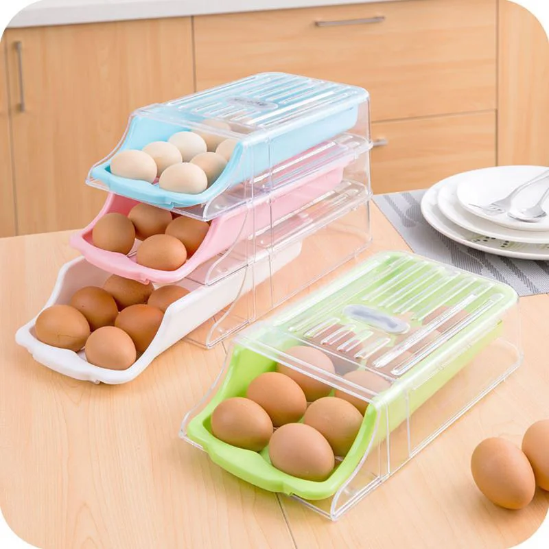 

Refrigerator Drawer Type Egg Storage Box New arrival Easy To Pick Up Eggs Fresh Storage Shelf Kitchen Cleaning Organizer
