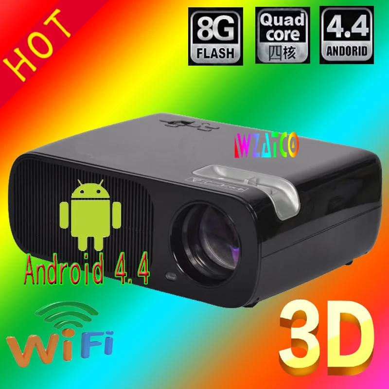 Projector 3D 1080p Android 4.4 Bluetooth 4.0 Wireless Wifi 3000Lumens LCD LED for Home Cinema Theater Games Beamer with USB HDMI |