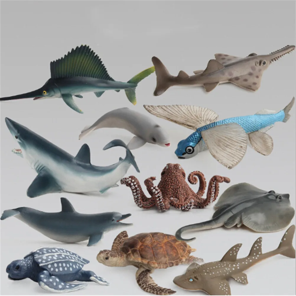 Plastic Action Figure Ocean Sea Animals Toy Shark Octopus Turtle Kids Learning Educational Simulation Model For Kids
