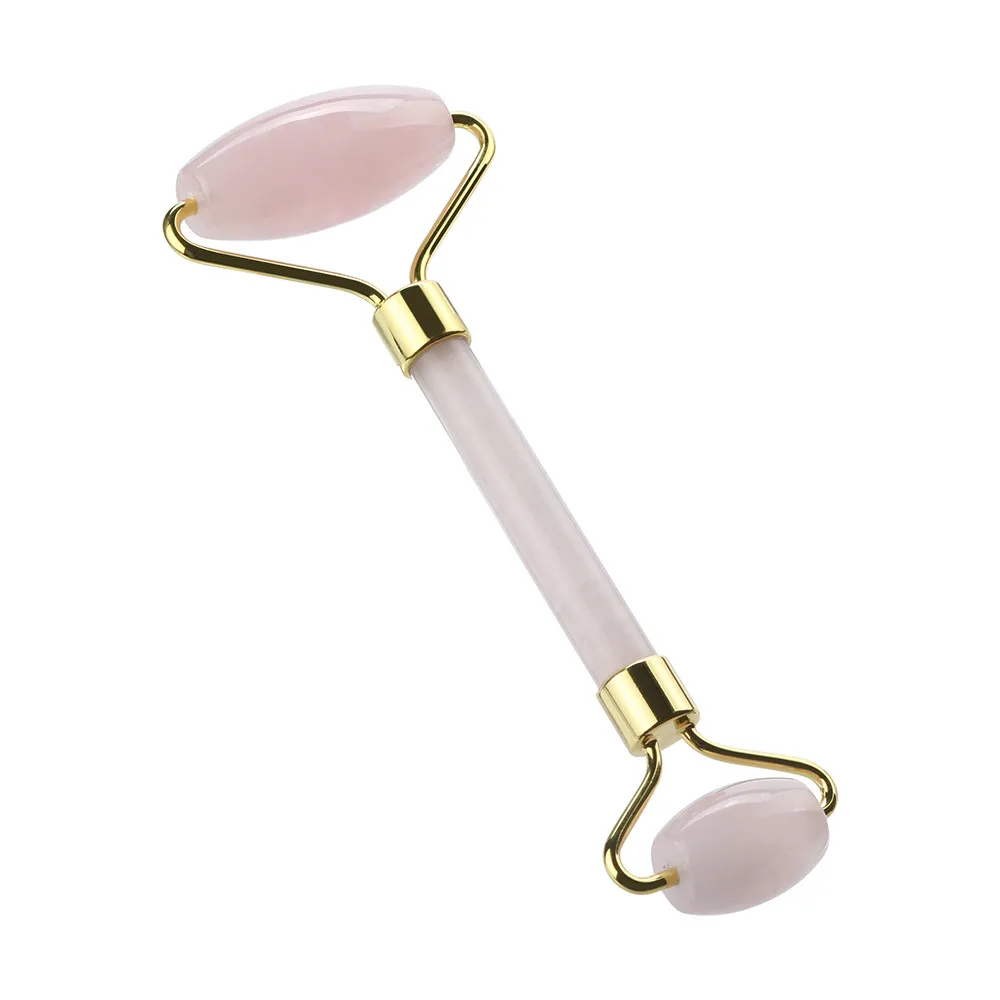 NEW Natural Rose Quartz Facial Massage Crystal Stone Body Jade Massager Derma Roller Skincare Ice Roller Wrinkle Removal Beauty