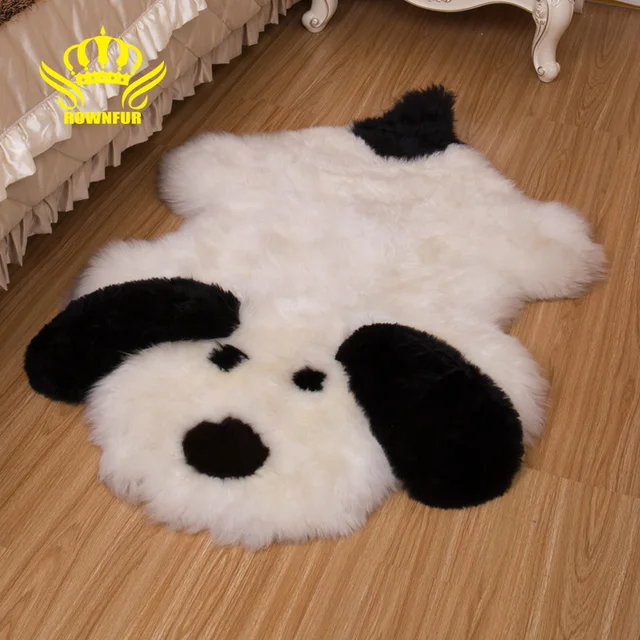 Rownfur 100 Natural Sheepskin Rugs Carpets Lovely Dogs For Kids Rownfur 100 Natural Sheepskin Rugs Carpets Lovely Dogs For Kids Room Living Floor Mats