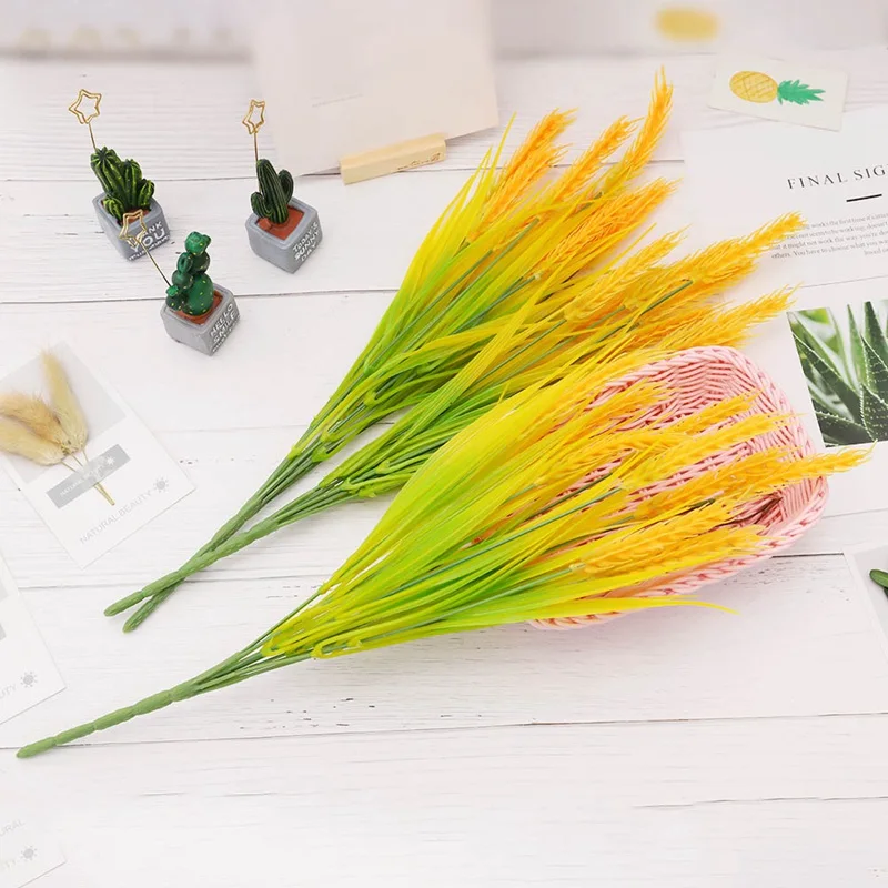 

1Pcs 7/ 10 Heads Plastic Artifical Plant Ear of Wheat Grain For Home Wedding Decorative Floristry