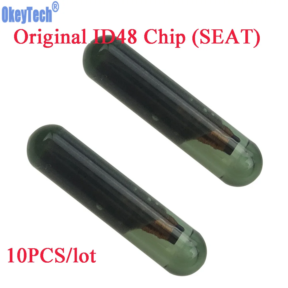 OkeyTech 10pcs lot Original Car Key Chip CAN (A3) ID48 Transponder Chip Glass Tube Unlock ID 48 Chip for SEAT Key Locksmith Tool
