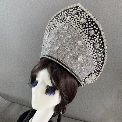 C2 bride tiara 4 вида конструкций винтажная белая свадебная тиара преувеличенная персональная сценическая модель Бриллиантовая Тиара для волос тематическая фотография Королевская корона - Цвет: C2 bride tiara