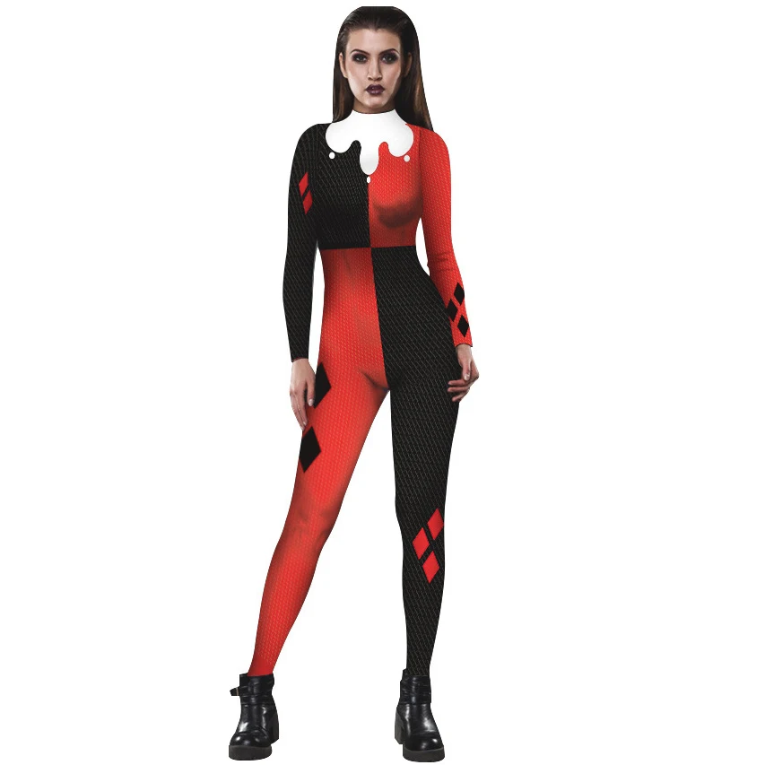 

PLstar Cosmos 3D Print Harleen Quinzel Spandex Lycra Costume for Halloween Cosplay Female Spider Suit Anti-Venom Gwen woman