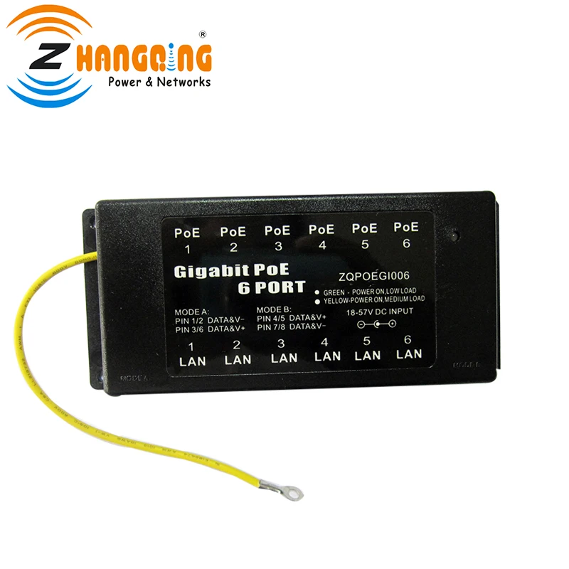 6port gigabit poe injector