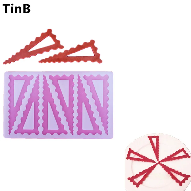 Bakeware Tool Hollow Triangle Shape Cake Topper Sides Stencils Bakery Tool Silicone Cake Mold Chocolate Mould Cake Decorations
