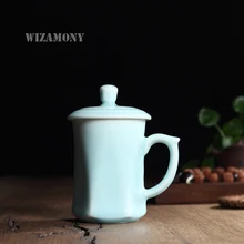 Китайский Longquan Celadon Gaiwan Китай Чай чашки и блюдца Чай ковша 340 мл национальным уровне мастер Чай фарфоровые чашки чай горшок