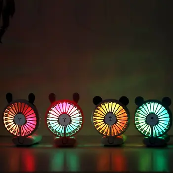 

7 Color Night Light Handheld Folding Suction Cup Phone Holder Fans for Game Video Small Table Fans Portable Fan Animal Shape