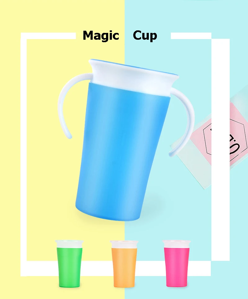 Baby Learning Drinking Cup Safe 360 Degree Water Milk Straw Children Two Holder Leak-proof Learn Drink Training Cup 260ml BB5058 (5)