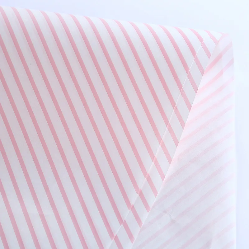 30 листов подарочная упаковка пинг бумага Цветы Букет упаковочная бумага полоса пятна черные точки дизайн подарочная бумага упаковка флорист поставщик - Цвет: Pink Stripe