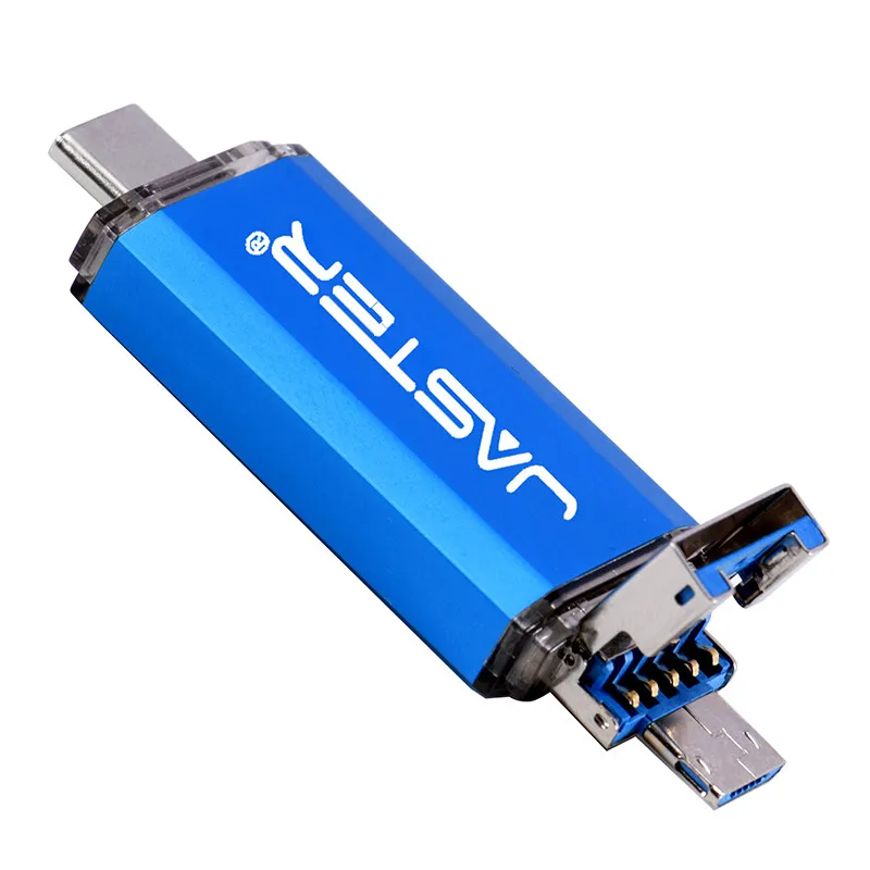JASTER OTG 3 в 1 USB флеш-накопители USB 3,0& type-C& Micro USB 128 Гб 64 Гб 32 Гб 16 Гб флешки двойной флеш-накопитель Cle USB - Цвет: Blue