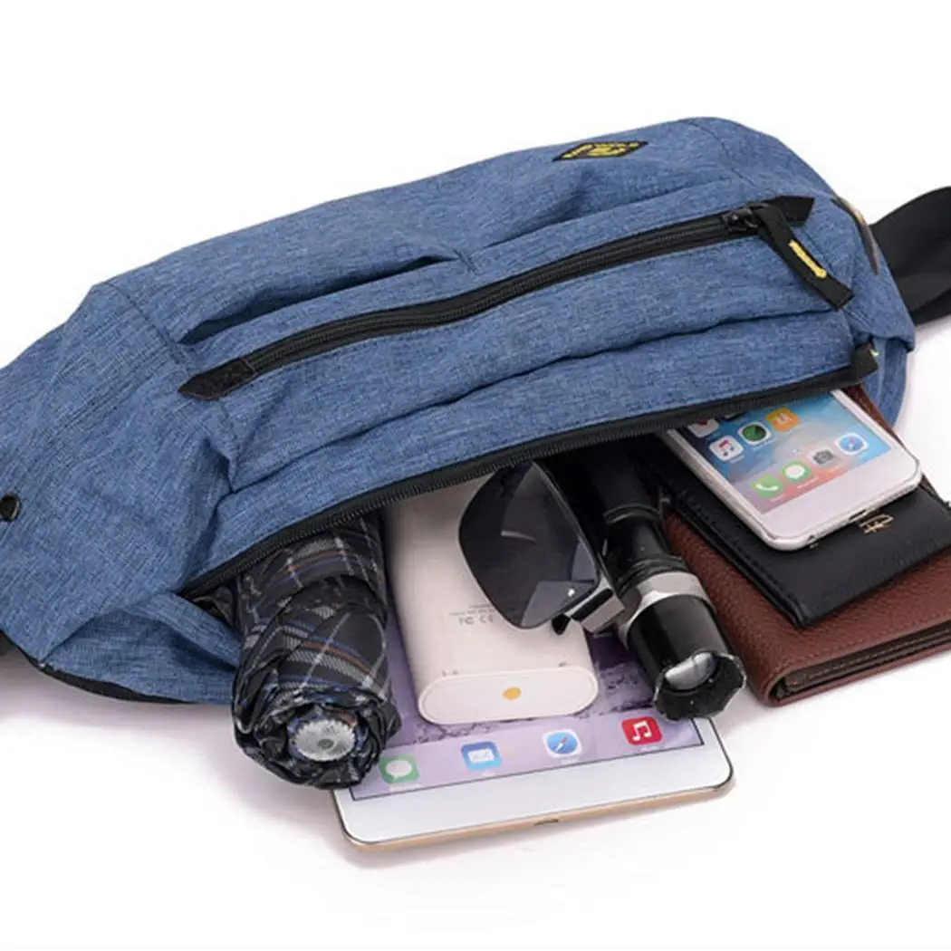 Водонепроницаемый прочный большой емкости походный поясной открытый мешок на молнии основной карман, передний карман, отверстие для наушников