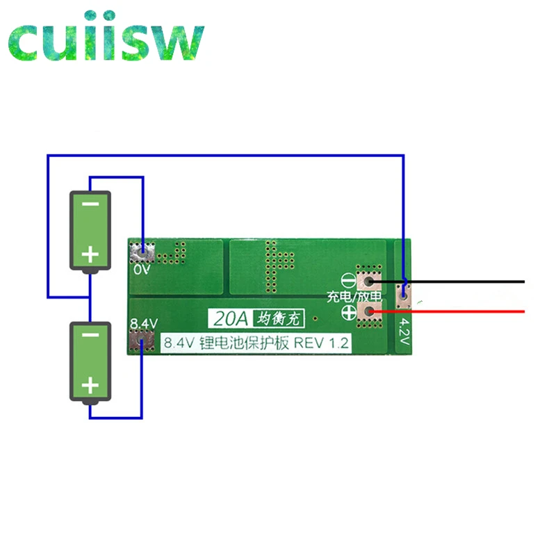 2S 20A 7,4 V 8,4 V 18650 Защитная плата литиевой батареи/стандарт BMS платы/баланс