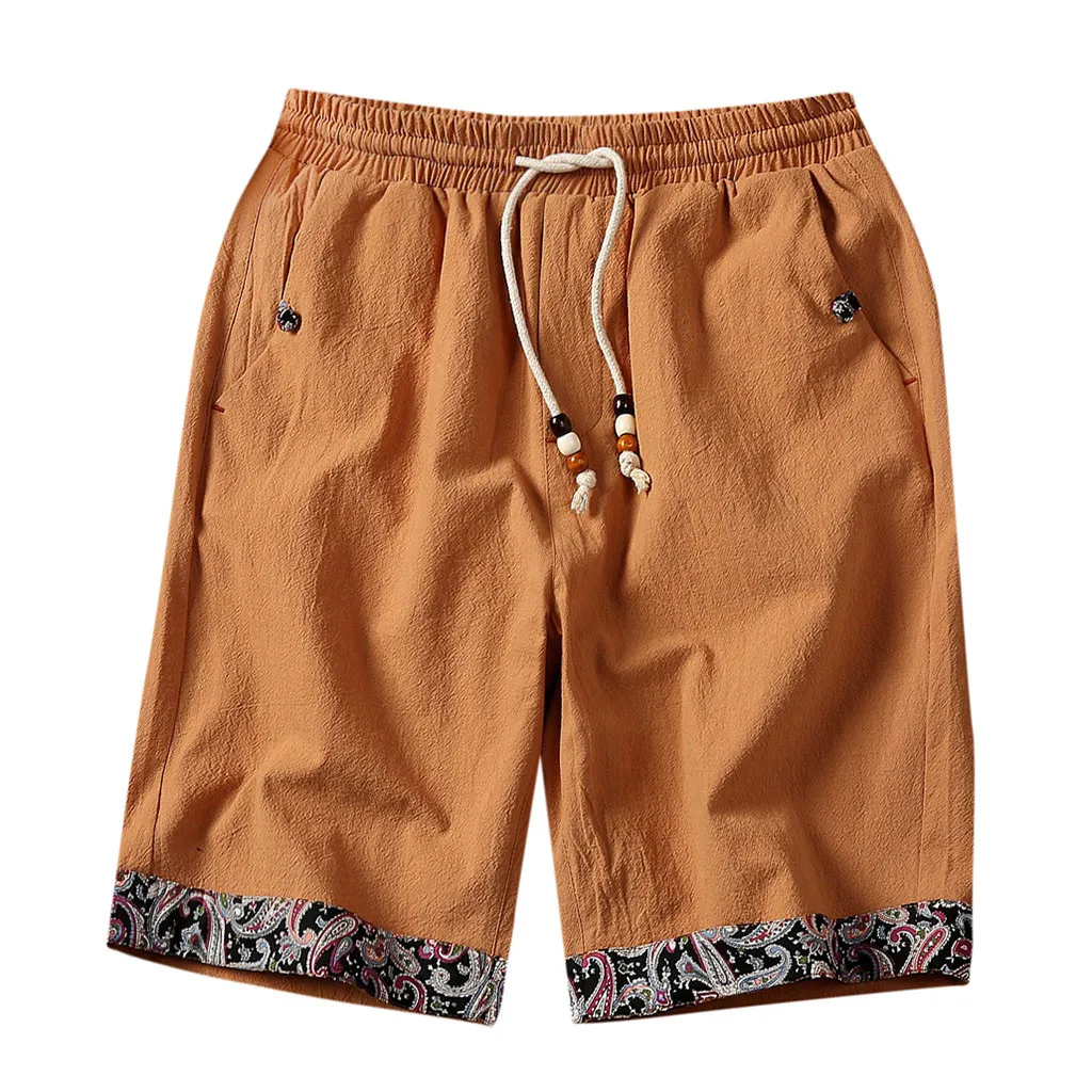 Для мужчин летняя детская одежда однотонные повседневные шорты Мужская мода лето Повседневные принты карман повседневное хлопковое белье с короткими# w35