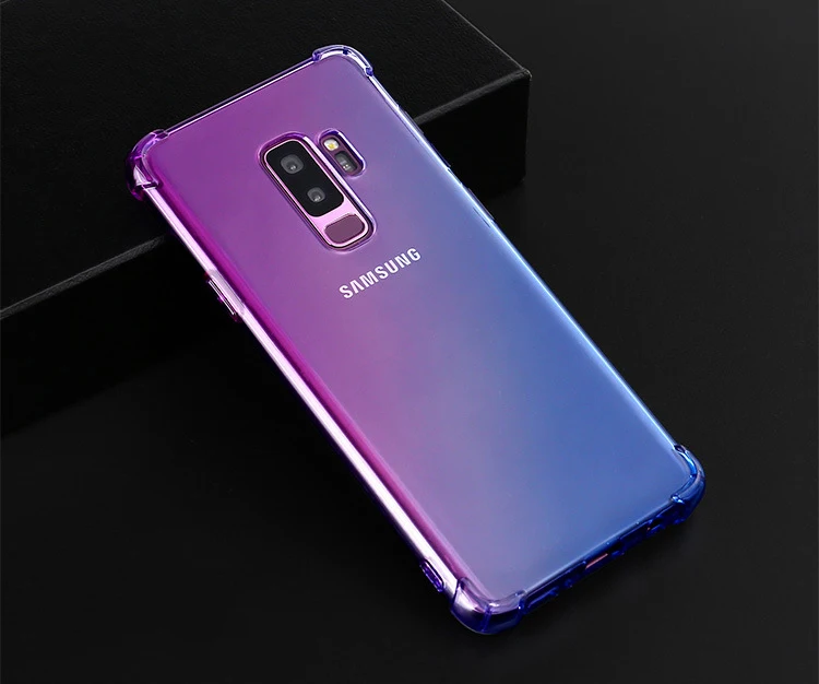 Градиент защитный силиконовый чехол для samsung Galaxy Note 10 9 8 S8 S9 S10 плюс S7 край A80 A70 A60 A50 A40 A30 A20 A10E корпус телефона