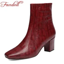 FACNDINLL sexy women ankle boots shoes new fashion square high heels autumn winter short boots ladies shoes woman black zipper FACNDINLL sexy women ankle boots shoes new fashion square high heels autumn winter short boots ladies shoes woman black zipper