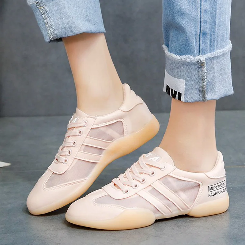 

Summer Women Sneakers Mesh Casual Shoes Breathable Candy Color Jelly Platform Ladies Lace Up Fashion Comfortable Female Footwear