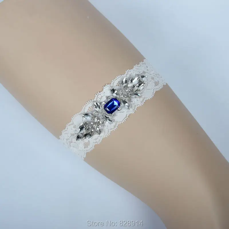 Luxury Crystal Applique Lace Wedding Garter Bride Leg Garter Belt