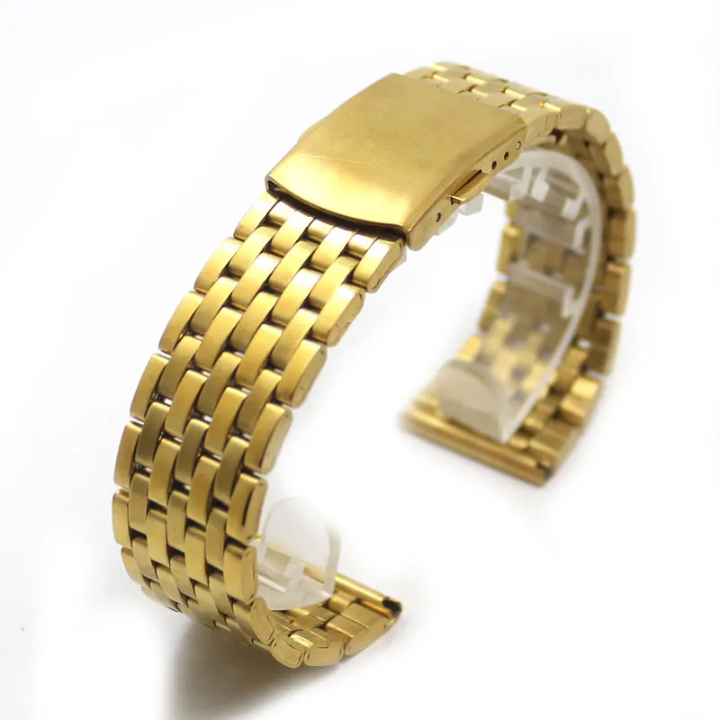 

18/20/22MM Luxury Golden Stainless Steel Watch Band Men Male Watches Replacement watch Strap with Fold over clasp GD0360