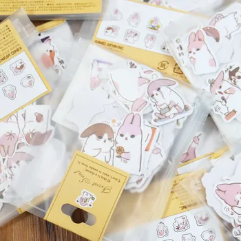 

40pcs/set Cute Diary Stationery Stickers Pack Chubby Rabbit Series Scrapbooking Sticky Escolar School Supplies