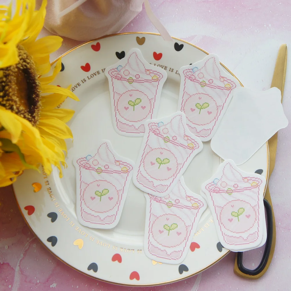 

30pcs DIY Pink Theme Pink Ice Cream Design Paper As Creative Craft Paper Background Scrapbooking DIY Use