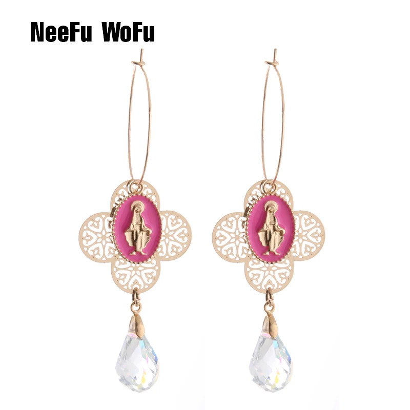 

NeeFu WoFu Drop Resin Earring Natural Stone Earrings Fashion Big Earring Dangle large Sculpture Long Brinco Ear Oorbellen