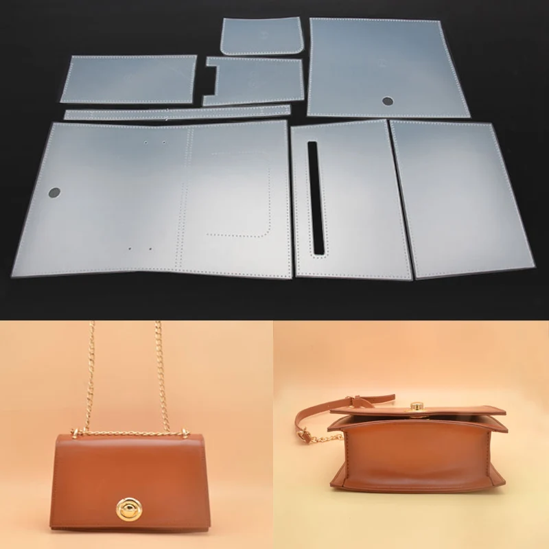 

PVC Stencil template for DIY women leather craft shoulder bag sewing pattern Leathercraft tool set 22x8x15cm