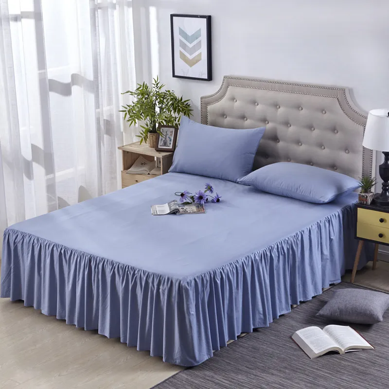 3pc Bed Ruffle Skirt with 2 Pillow shams (Full,Pink) Cotton Bed Wrap