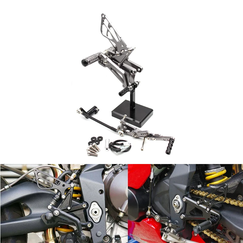 FX CNC Aluminum Motorcycle Rearsets Rear Set Foot Pegs Pedal Footrest