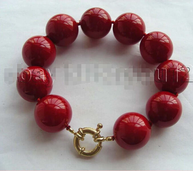 

shippingHuge!Natural 20mm Red Round Shell Pearl Bracelet! 5.24 5.25