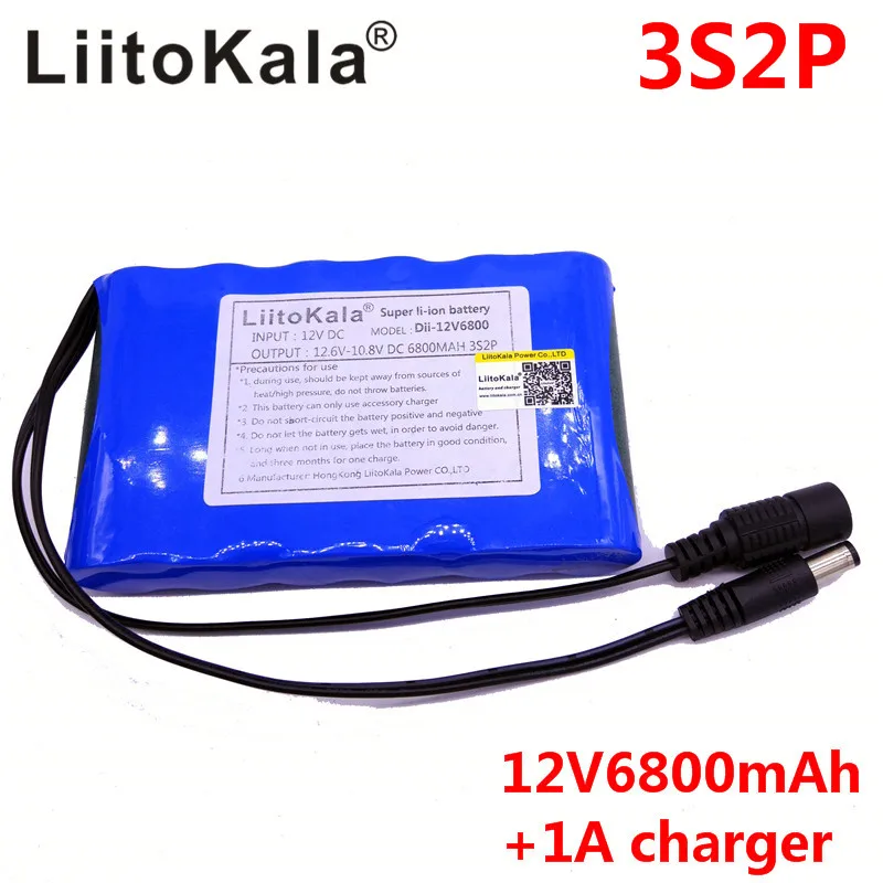 HK LiitoKala Высокое качество DC 12V 6800mAh 18650 литий-ионная аккумуляторная батарея зарядное устройство для gps камеры автомобиля