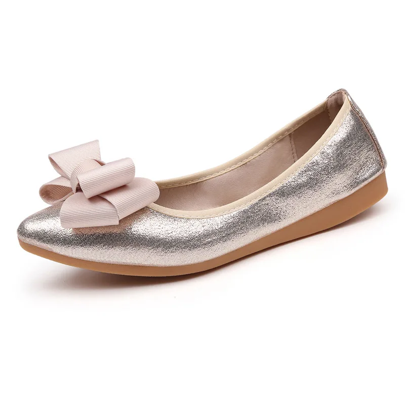 

Best Women's Flat Shoes Ballet Flats Casual Shoes Woman 2018 Autumn Spring New Low Butterfly-knot Fashion Soft Plus Size 34-45
