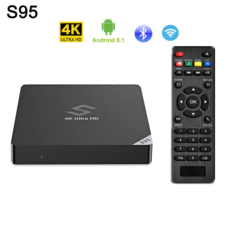 S95 S905XII 4 K HD TV Box Max Android 8 1 GB DDR4 Оперативная память + 32 Встроенная 2 4/5 ГГц Wi Fi BT4.0 Smart Media
