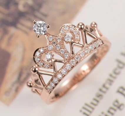 threeman imperial crown shape charming rose gold color no fade credible gorgeous engagement ring women wedding - Gorgeous Wedding Rings threeman imperial crown shape charming rose gold color no fade credible gorgeous engagement ring women wedding - Gorgeous Wedding Rings