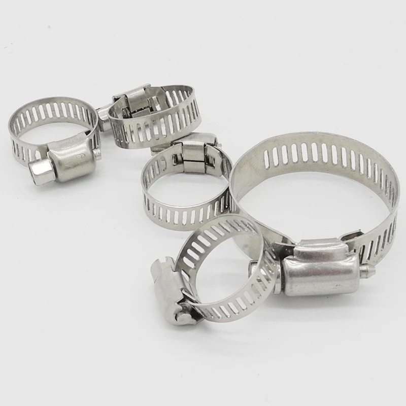 10PCS Stainless Steel Hoop SS304 Pipe Clamp Adjustable Clamp Hardwaer