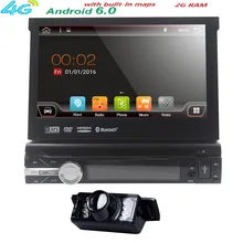 Android 6.0 HD7″ Universal 1 Din Car Audio DVD Player+Radio+GPS Navigation+Autoradio+Stereo+Bluetooth+PC+DVD USB RDS Aux+camera