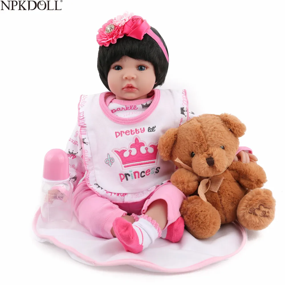

NPKDOLL 22Inch 55cm Vinyl Silicone Reborn Bebe Alive Dolls Adorable Lifelike Bebe Reborn Toddler Cloth Body Kids Dolls Gift