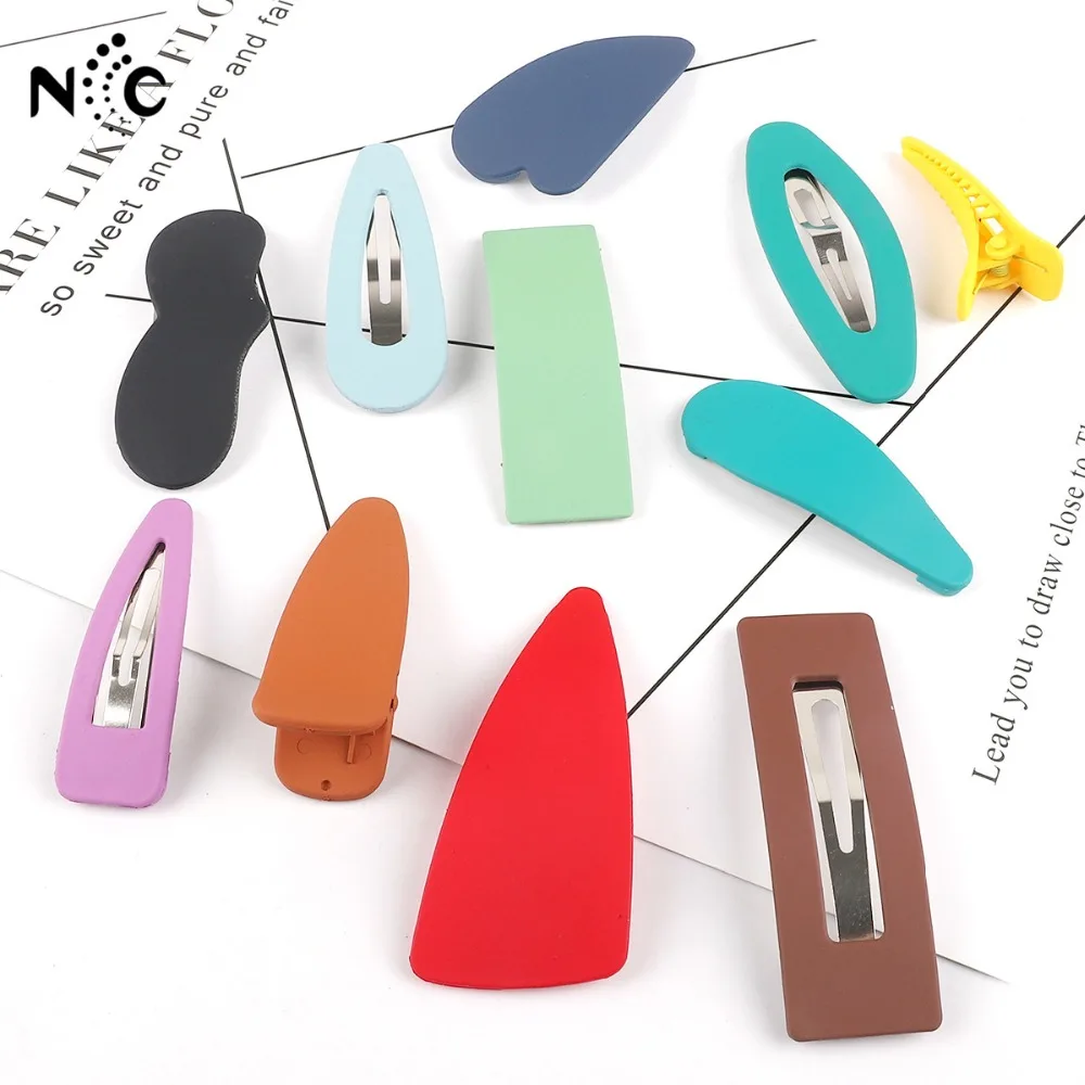 

Random Mixed 10pcs/lot Candy Color Cute Metal Hair Clips For Hair Accessories Baby Children Girls Snap Clip Pins Hairpins