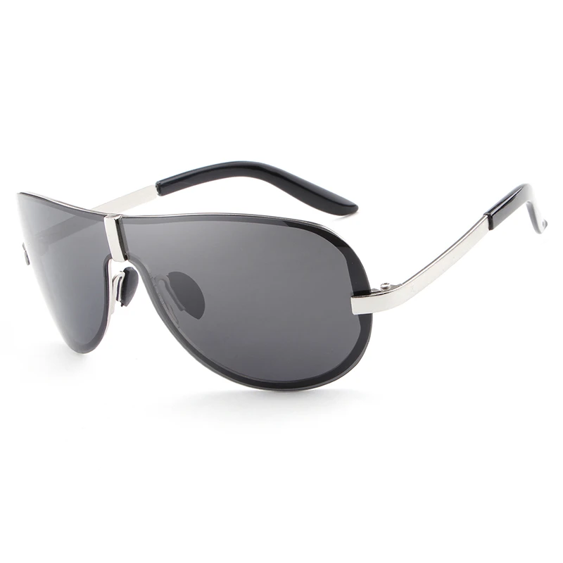 Модные поляризационные солнцезащитные очки, для вождение, для улицы, мужские, фирменный дизайн, высокое качество, 4 цвета - Цвет линз: silver