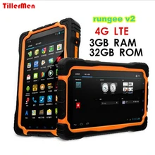 D’origine 4G LTE Rungee V2 Tablet PC 3 GB RAM + 32 GB ROM 7 Pouces Cellulaire PhoneQuad core 64bit IP68 étanche Antichoc 13MP 9650 mAh