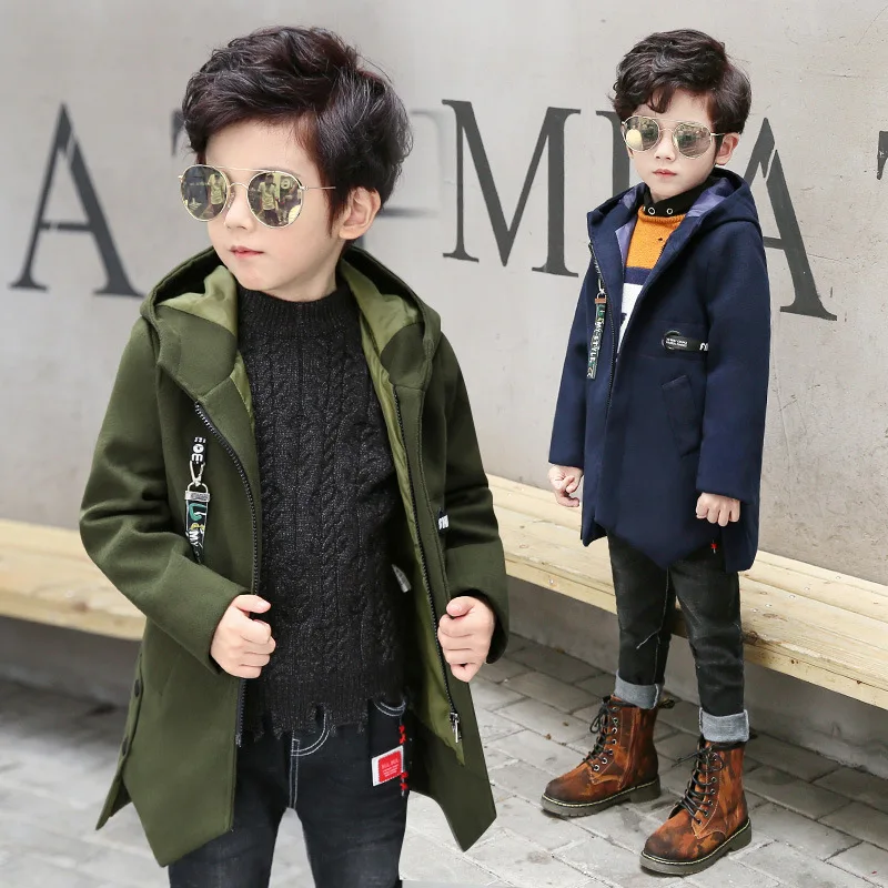 

Kids Outerwear Winter Boys Letter Hooded Parka School Children's Winter Jackets Kids Boys Down Coat Warm Thick Cotton