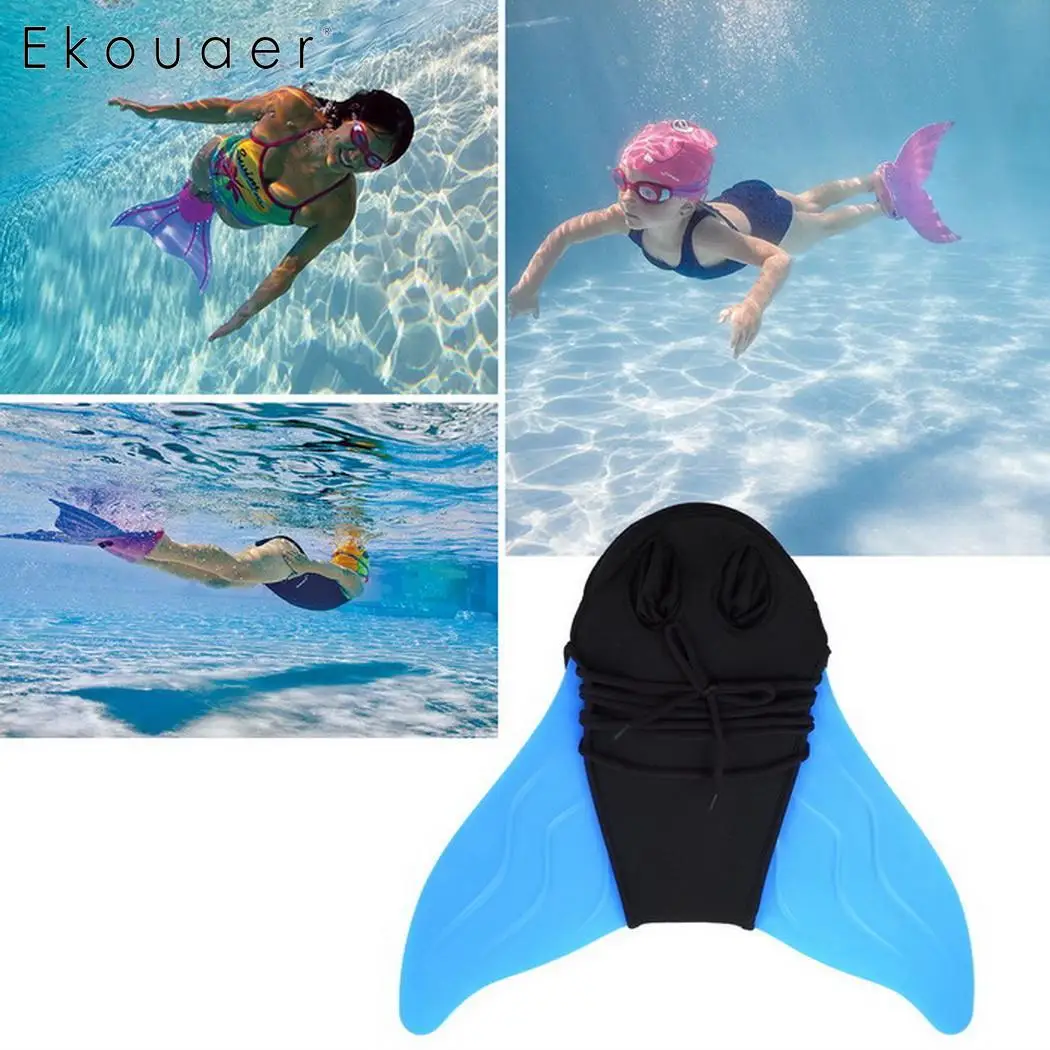 Adult Kids Swimming Fins Children Training Flipper Monofin Mermaid Swim Fin Foot Diving Feet Tail # | Спорт и развлечения