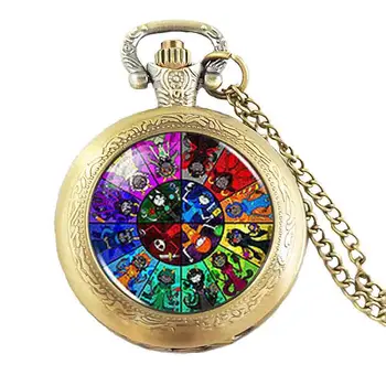 

Steampunk 2017 Homestuck Wheel Game Comic Necklace Pocket Watch Charm Jewelry Cosplay Anime Women Men Chain best friends Gift
