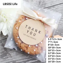 Lbsisi Life 100/200 Pcs Frosted Permen Cookie Chocolate Tas Natal Hadiah Tas Kantong Plastik Kemasan Diri Perekat Sampel sabun(China)