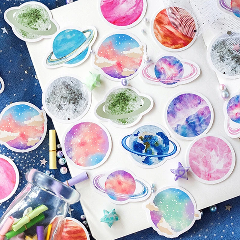 1 коробка украшение для альбома Universe Cosmos Planet DIY наклейки планировщик плакат