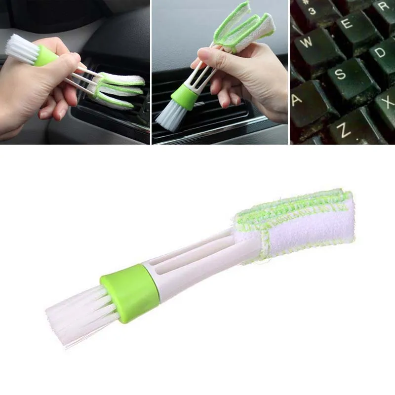 

Fashion 1PC Two Way Blinds Cleaner Dedusting Brush Louver Cleaning Brush Keyboard Dust Wiper Computer Car Clean Tools