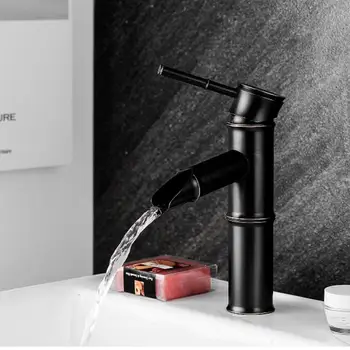 

Antique brass oil foam outlet faucet bathroom hot and cold mixed faucet bamboo festival faucet deck installation faucet